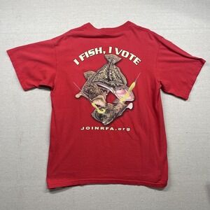 Vintage Jensen T Shirt Mens Large Fishing Voting Pocket Graphic Politics USA Y2K